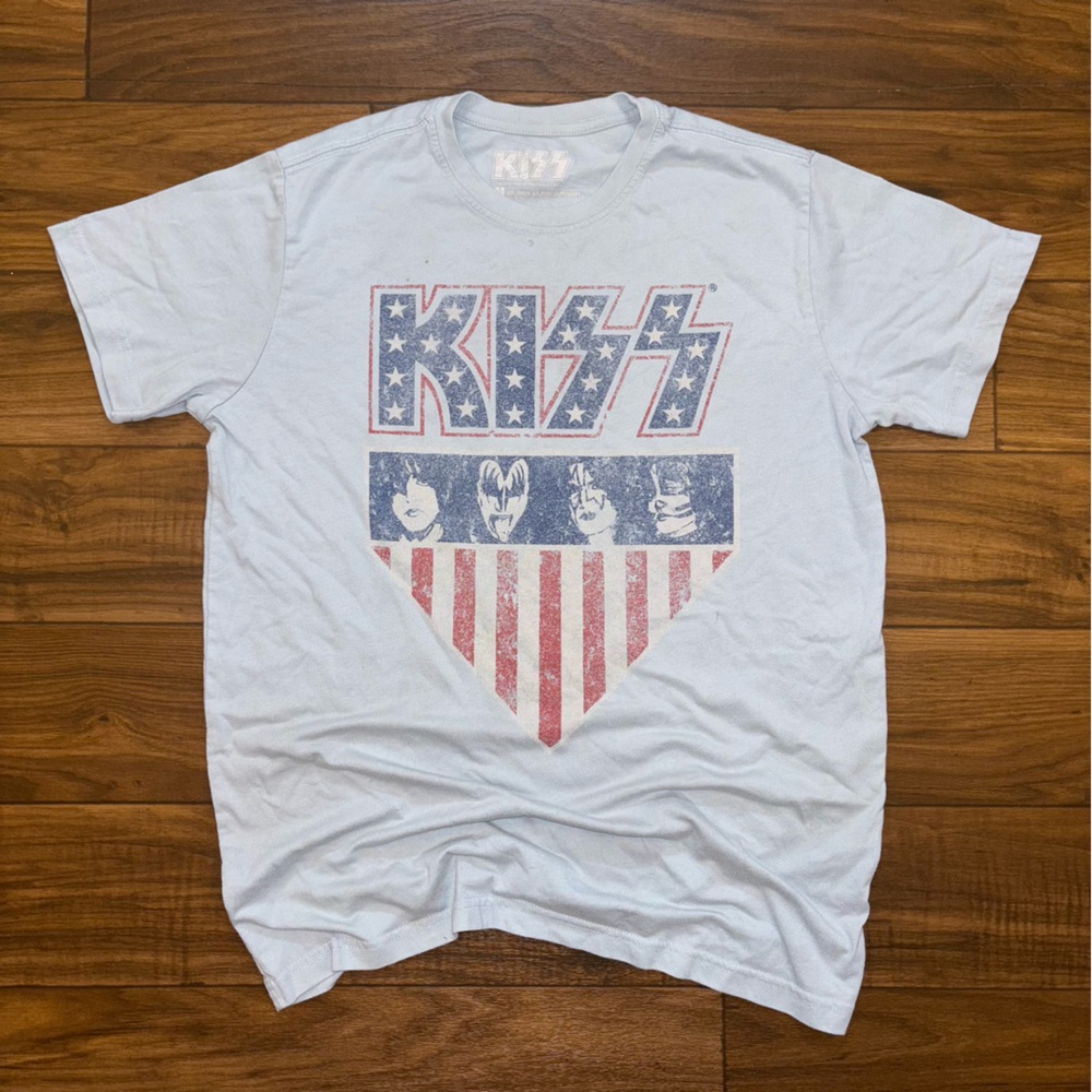 Kiss Light Blue Graphic Tee
